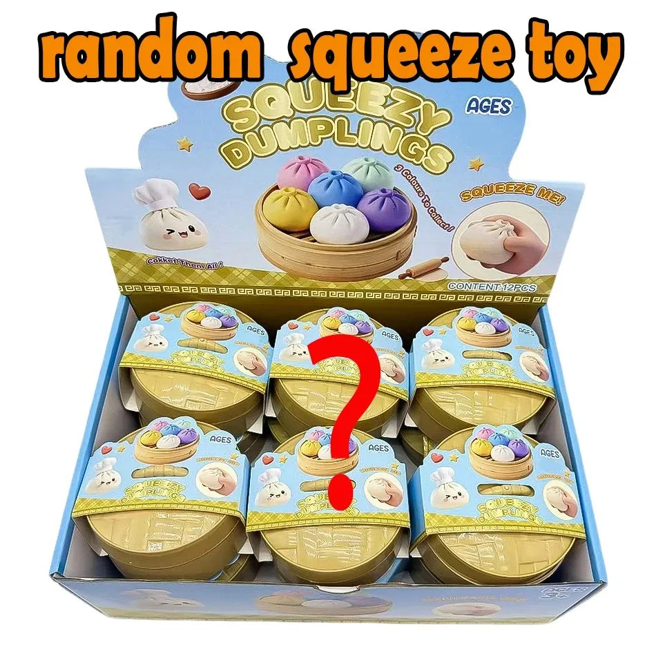 Dumpling Pressure Dumpling Squishies Cute Colorful Bun Toy Slow Rising Stress Relief Fidget Toy for Kids Adults Anti-Anxiety Gif
