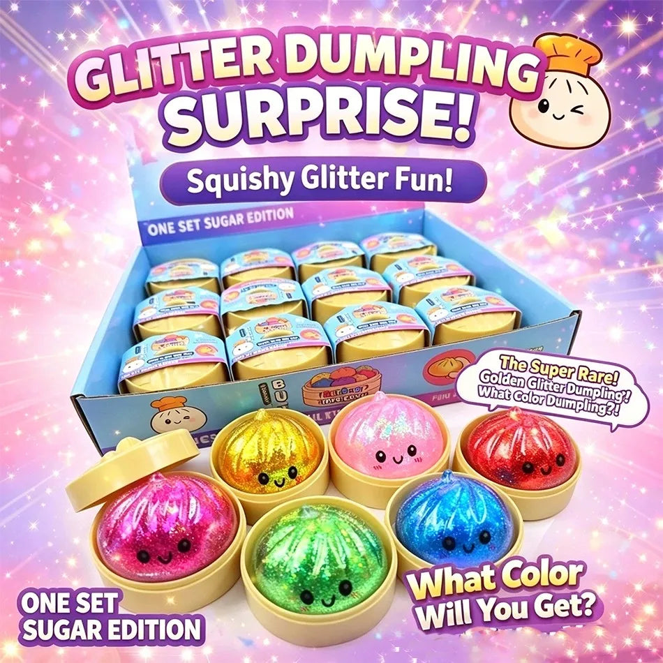 Dumpling Pressure Dumpling Squishies Cute Colorful Bun Toy Slow Rising Stress Relief Fidget Toy for Kids Adults Anti-Anxiety Gif